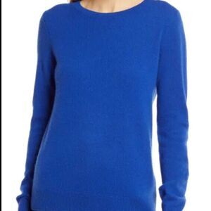 Express Unisex Blue Extra Fine Merino Wool Long Sleeve Sweater Size L